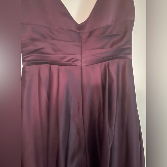 David’s Bridal Long purple satin tank bridesmaid dress - Picture 5 of 8